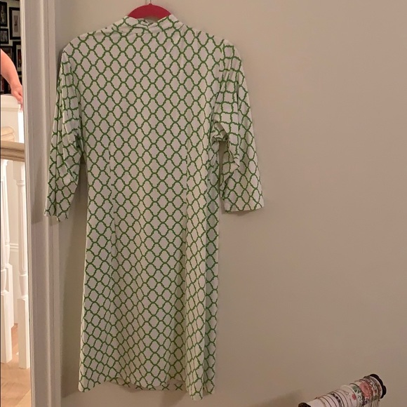 J.McLaughlin green and white faux wrap dress - Picture 3 of 4
